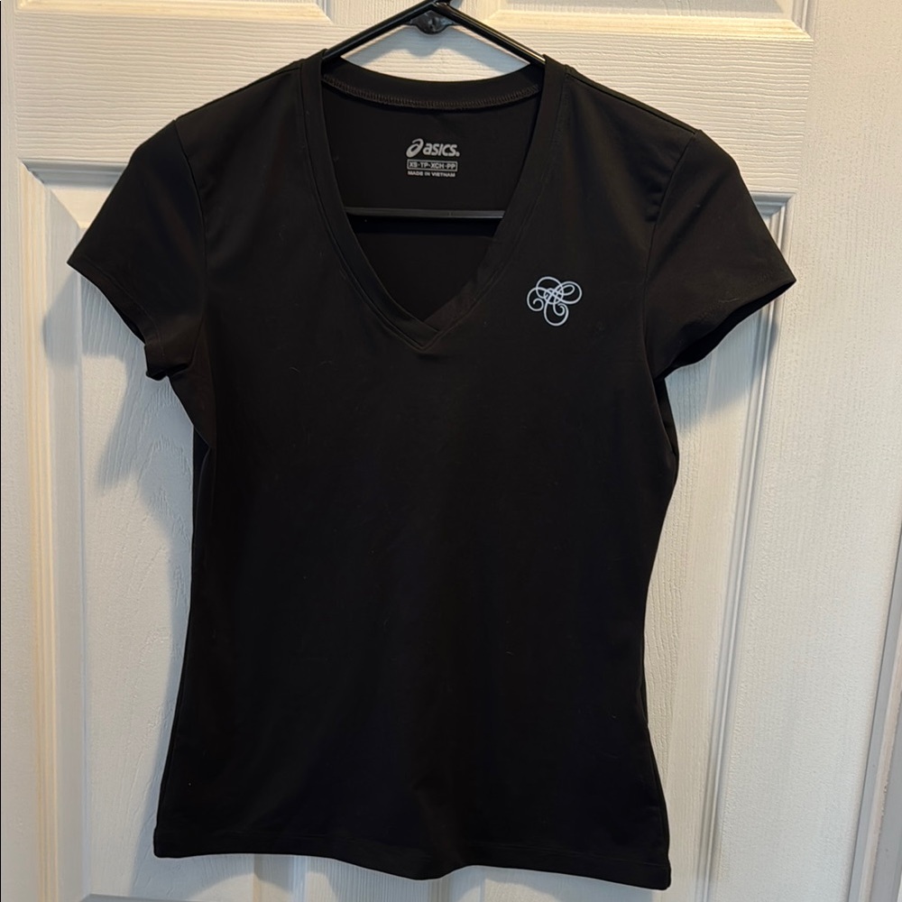 Asics Black V-Neck T-Shirt